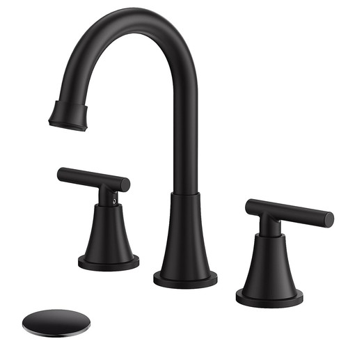 Black bathroom sink faucet - sink, 3