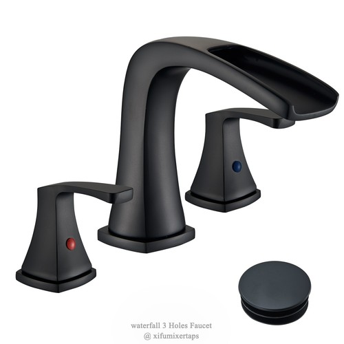 Matte black waterfall - black,